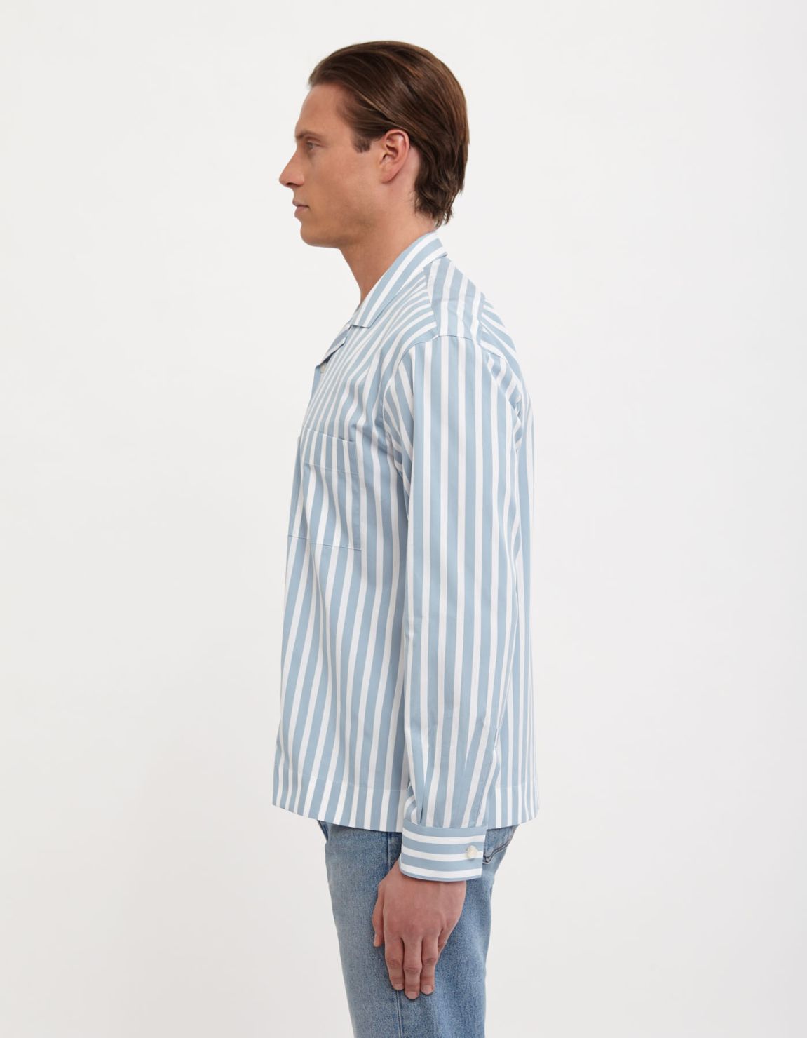 Light Blue Poplin Stripe Shirt Collar small cutaway Tailor Custom Fit 6