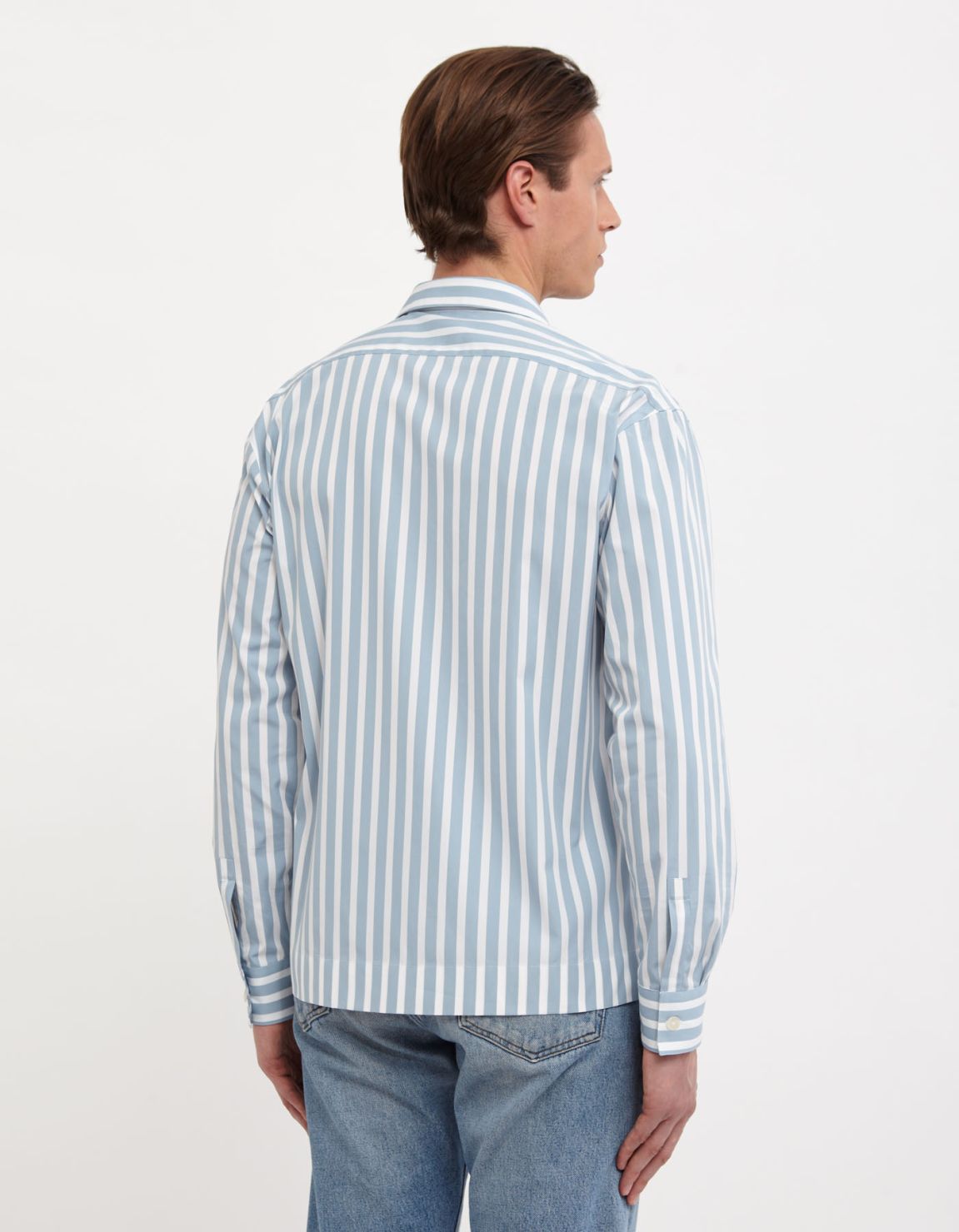 Light Blue Poplin Stripe Shirt Collar small cutaway Tailor Custom Fit 7
