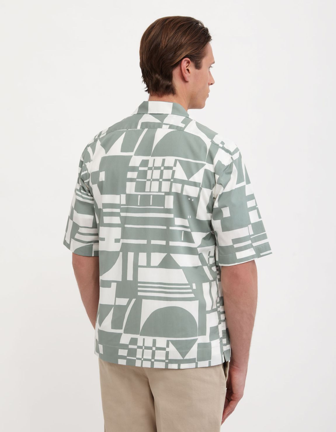 Sage Green Poplin Pattern Shirt Collar spread Tailor Custom Fit 7