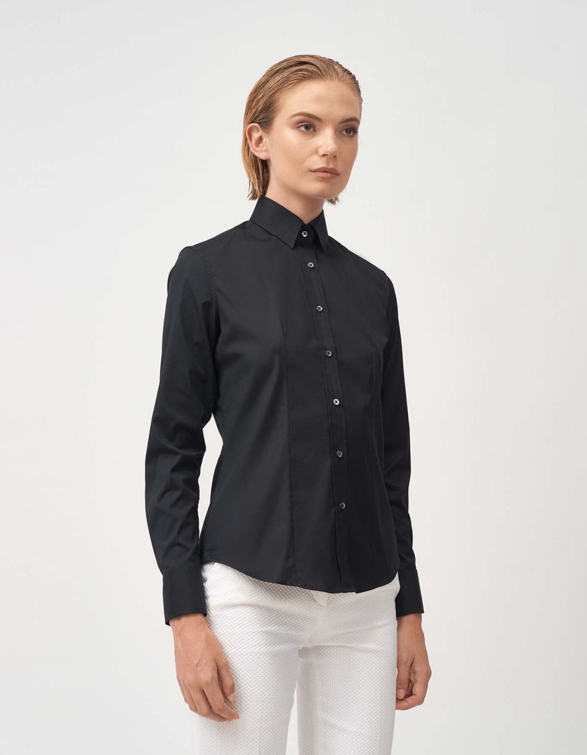 Shirt Black Poplin Slim Fit 1