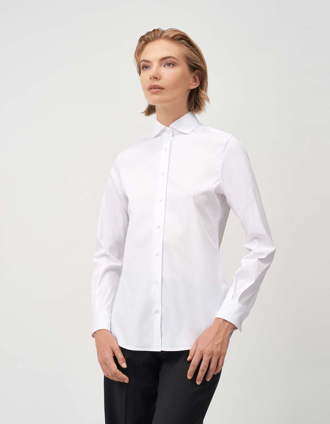 Camicia Bianco Stretch Tinta Unita Regular Fit 1
