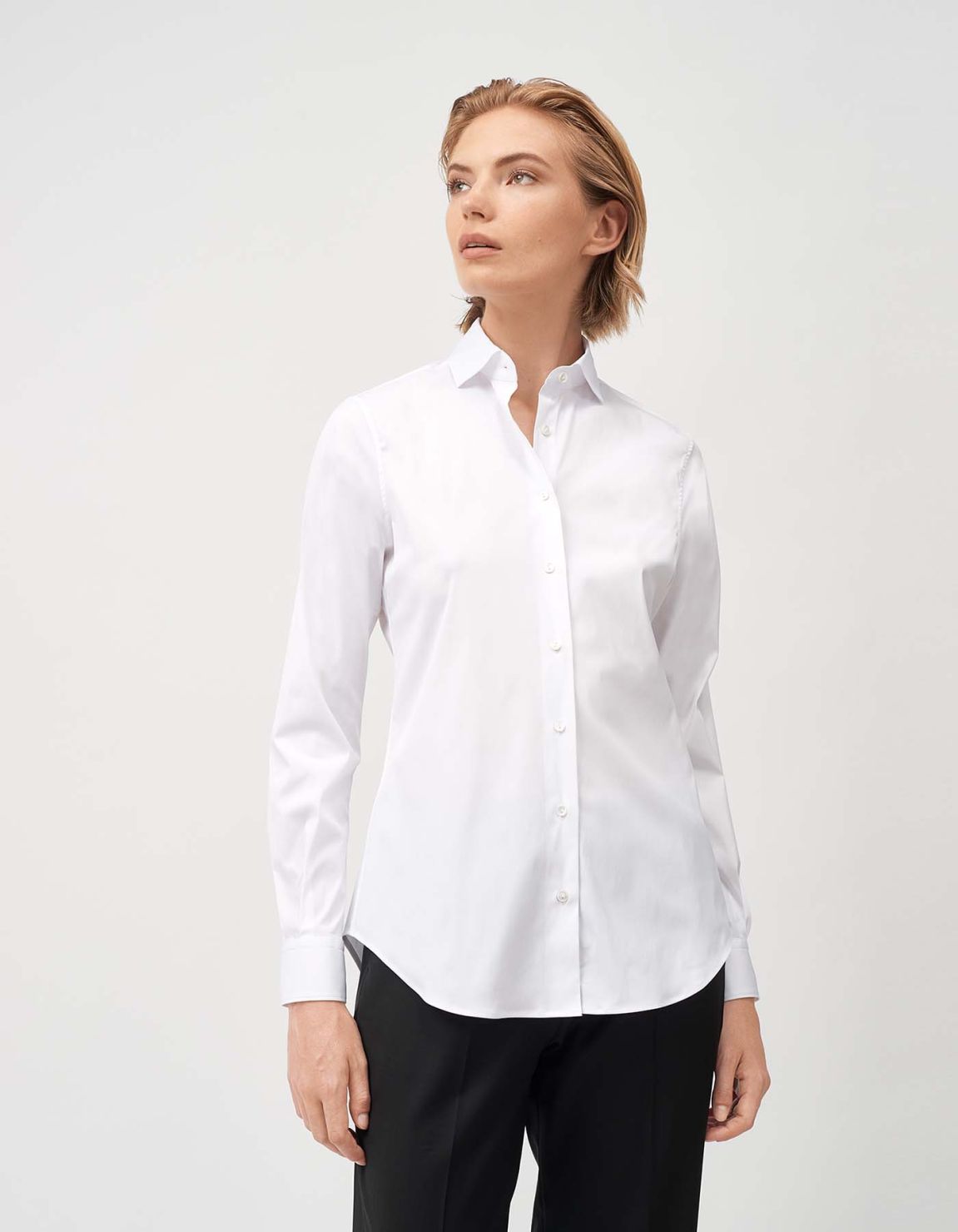 Chemise Blanc Stretch Unie Regular Fit 4