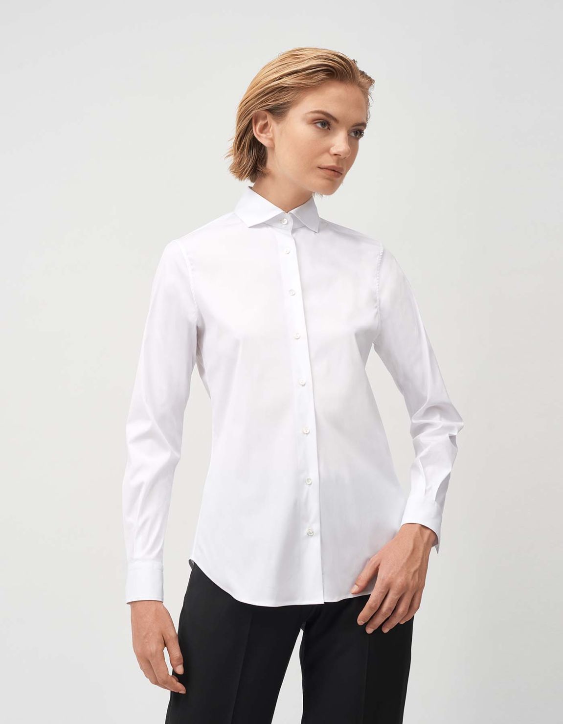 Camisa Blanco Elástico Liso Regular Fit 1