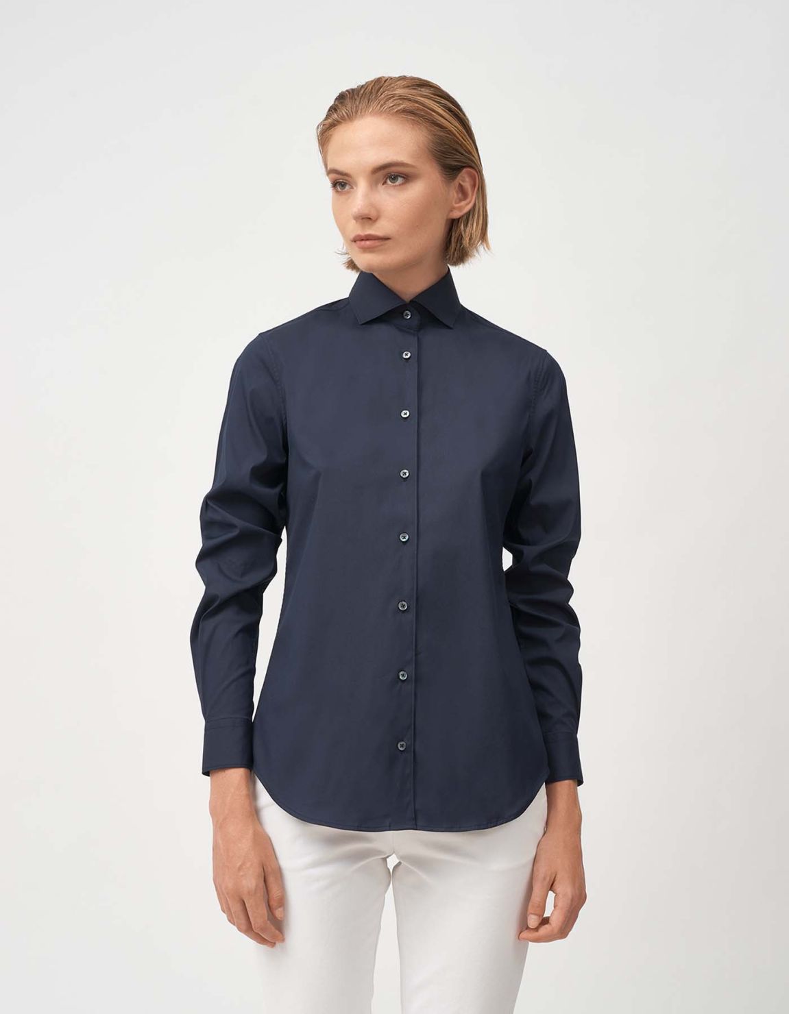 Camicia Blu navy Stretch Tinta Unita Regular Fit 4