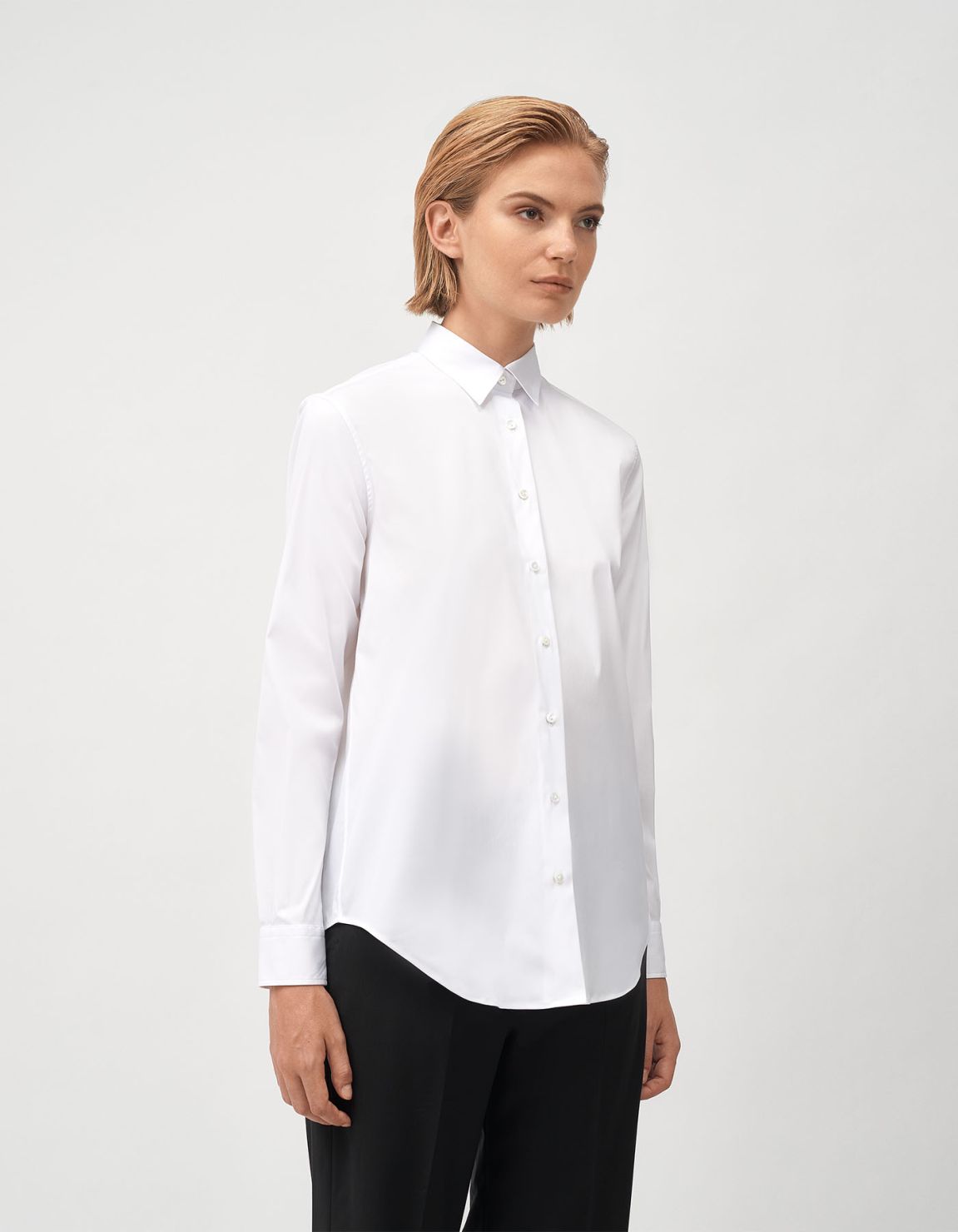 Camicia Bianco Stretch Tinta Unita Regular Fit 1