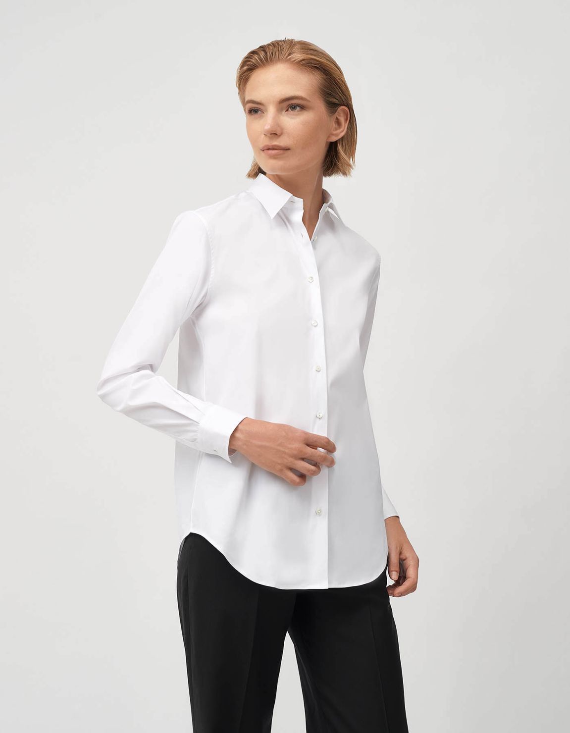 Camicia Bianco Stretch Tinta Unita Regular Fit 4