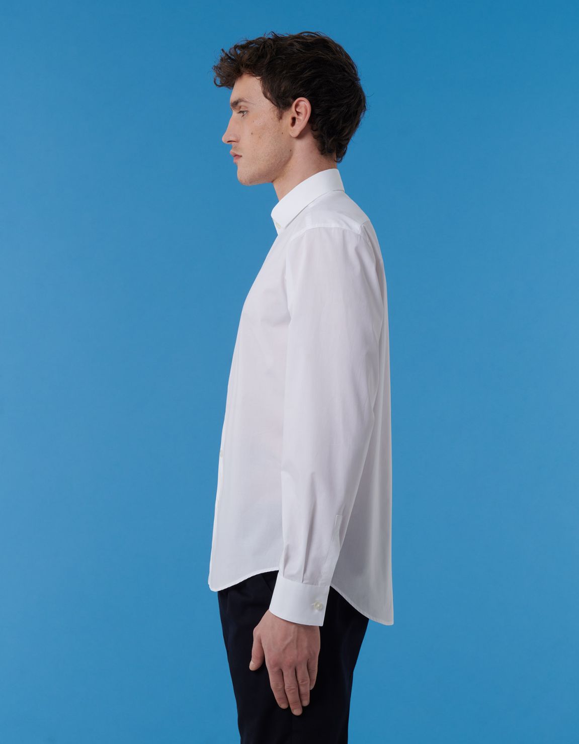 White Poplin Solid colour Shirt Collar small cutaway Evolution Classic Fit 6
