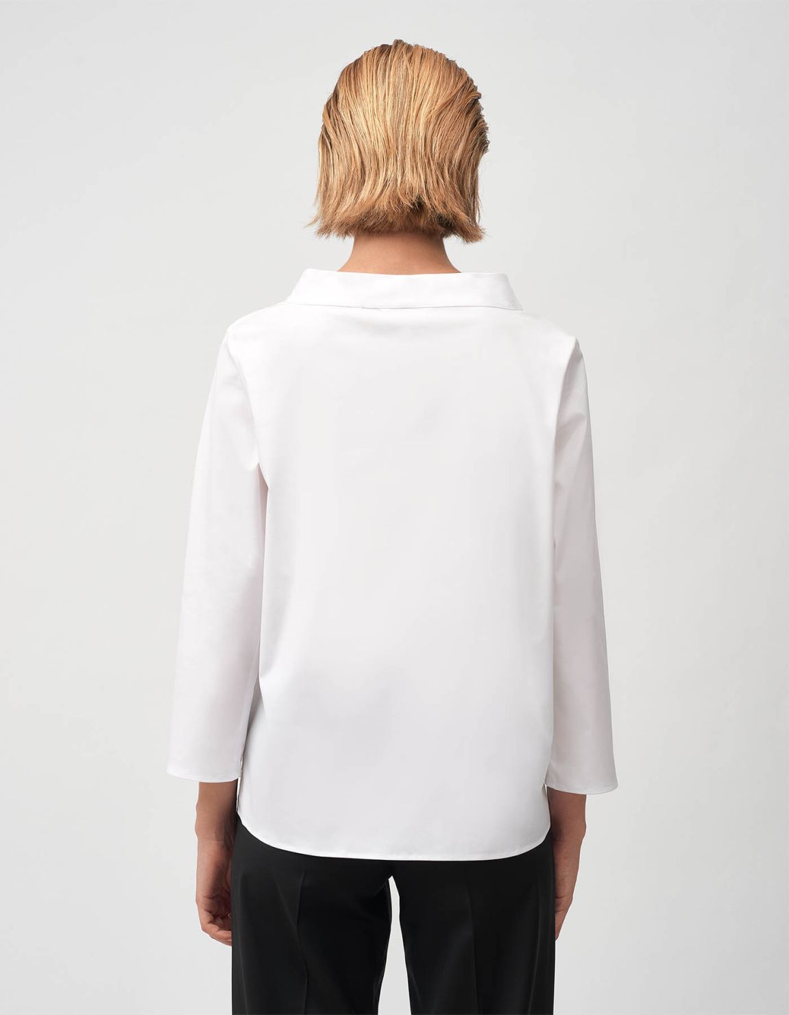 Blusa Bianco Stretch Tinta Unita Unica 4