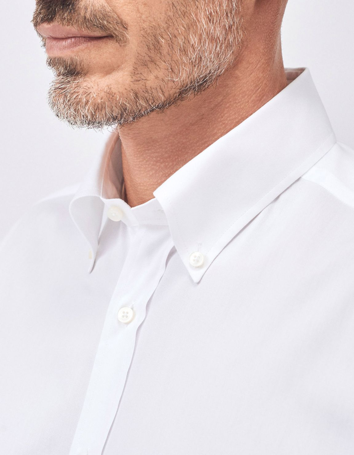 Camicia Collo button down Tinta Unita Pin point Bianco Evolution Classic Fit 3