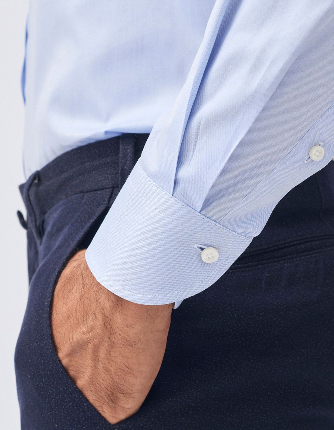 Shirt Collar button down Light Blue Pin point Evolution Classic Fit 4