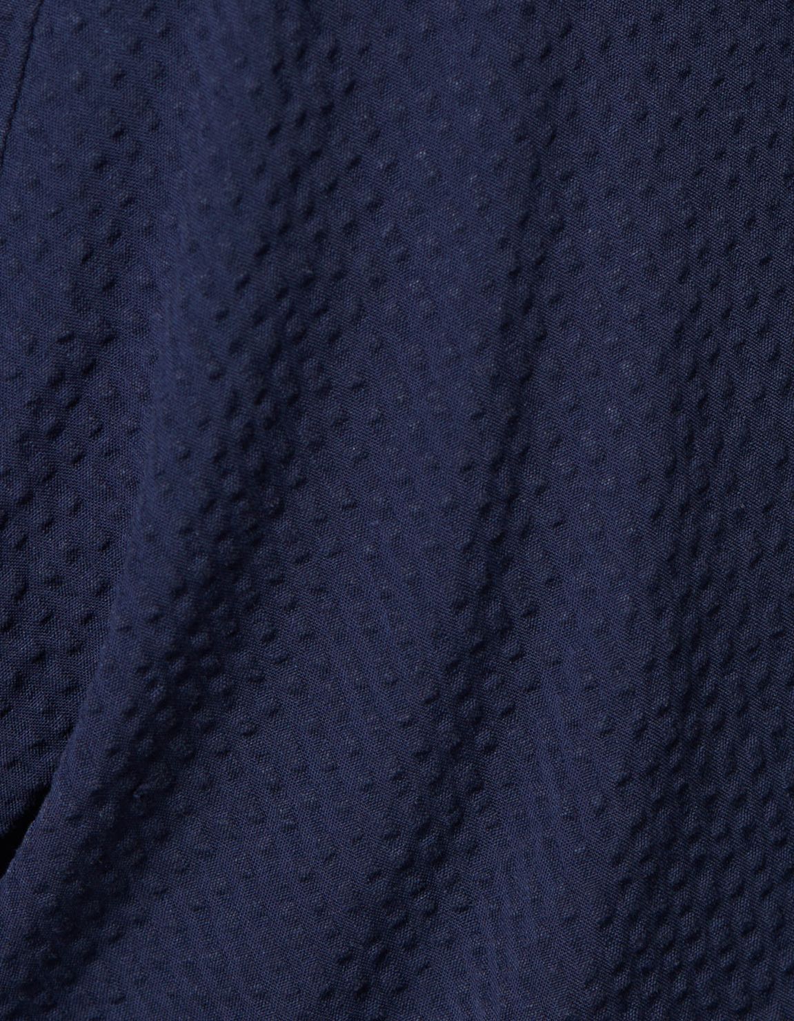 Blue Seersucker Solid colour Shirt Collar button down Tailor Custom Fit 4