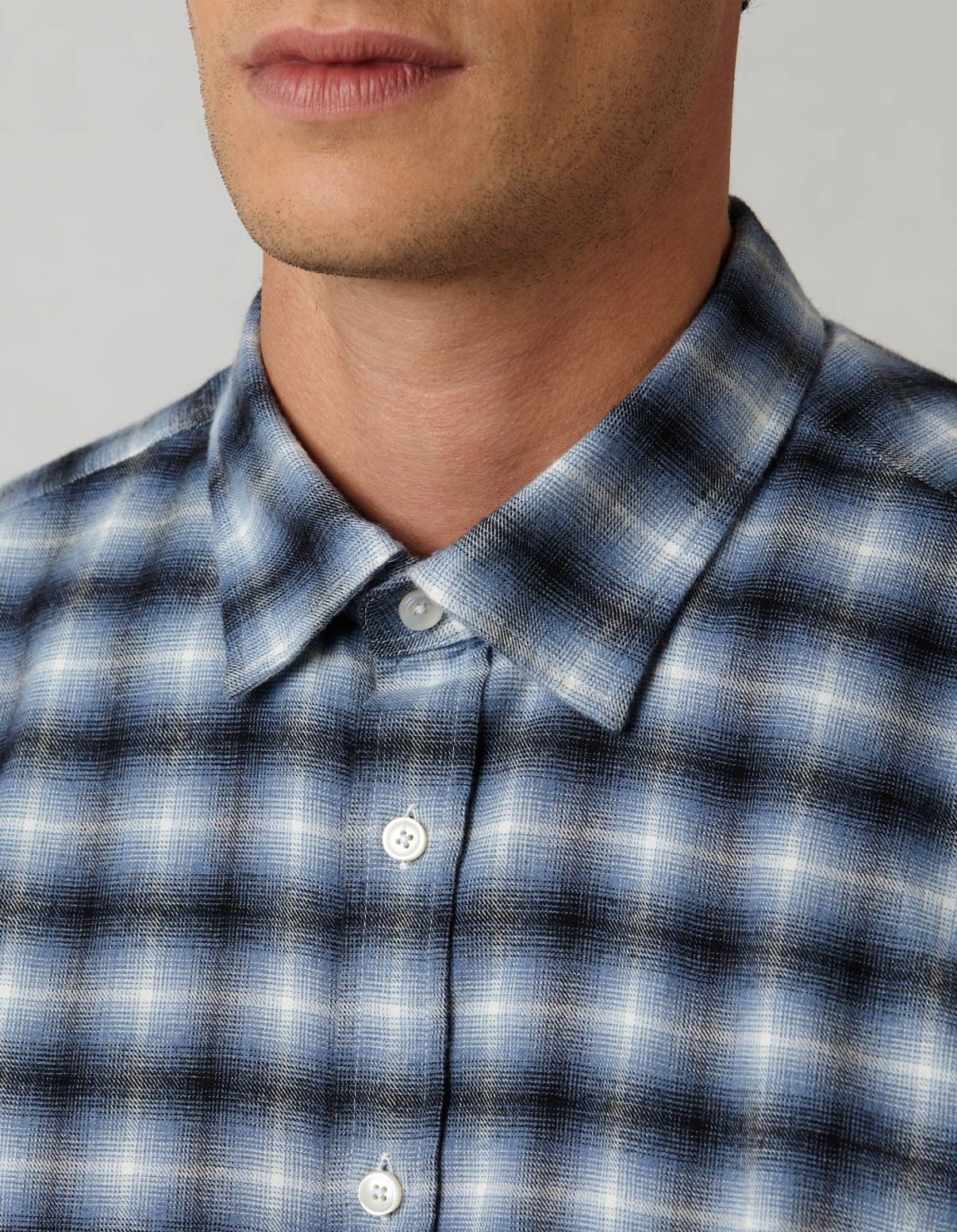 Light Blue Textured Check Shirt Collar spread Tailor Custom Fit 2