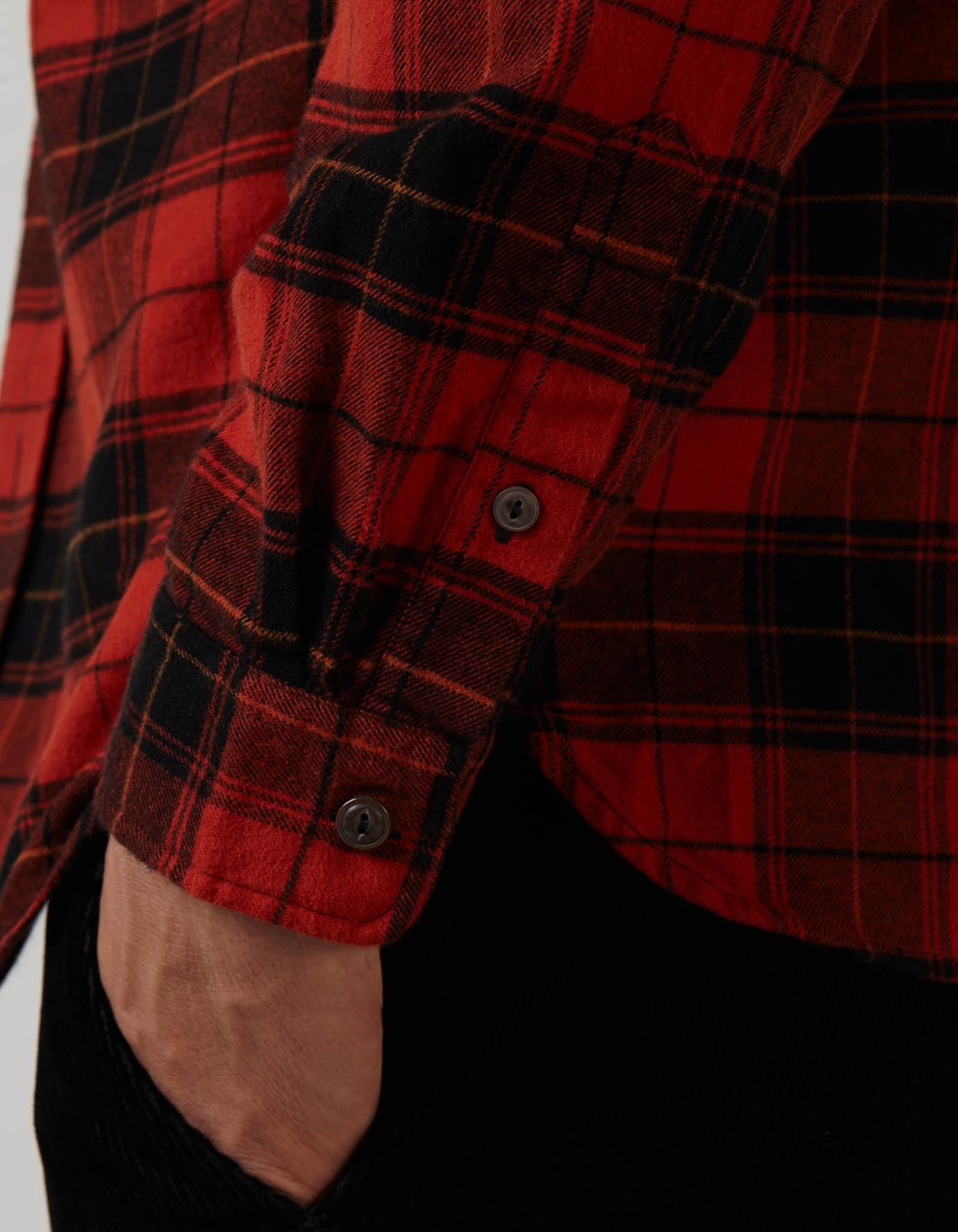 Camicia Collo italiano piccolo Quadri Twill Rosso Tailor Custom Fit 5