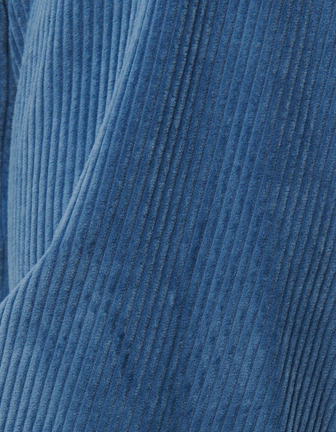 Camicia Collo italiano piccolo Tinta Unita Velluto Blu scuro Tailor Custom Fit 2