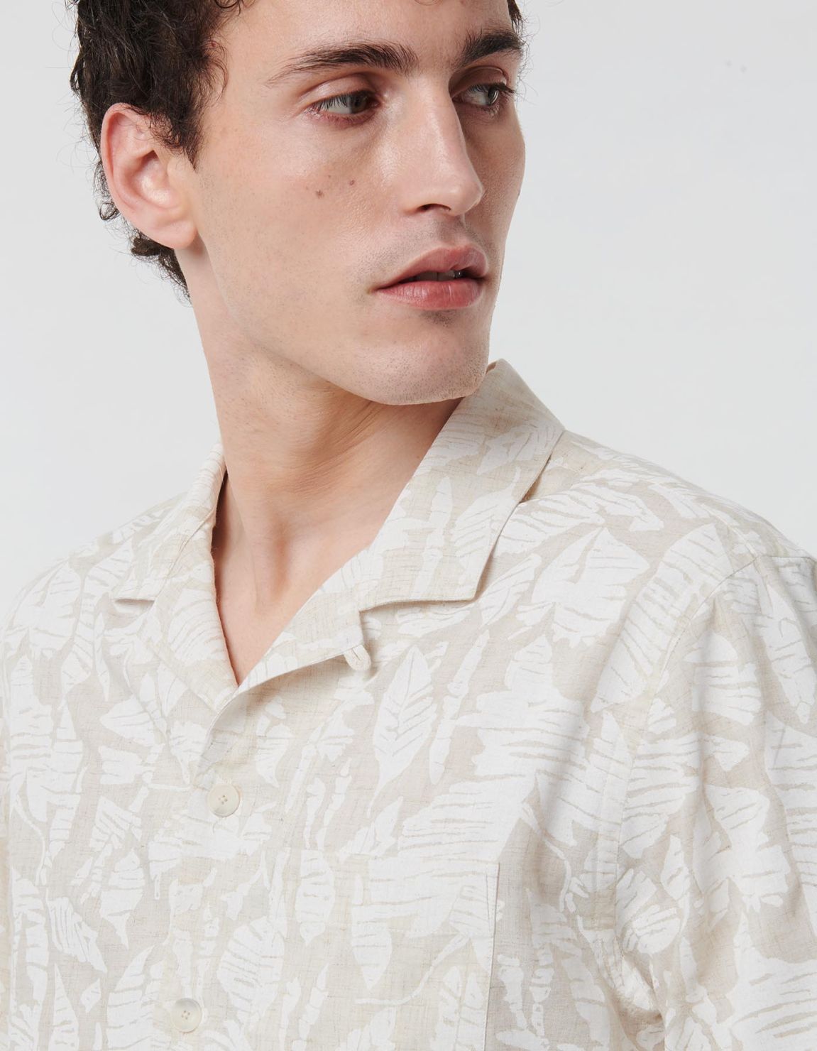 Beige Canvas Pattern Shirt Collar spread Tailor Custom Fit 6