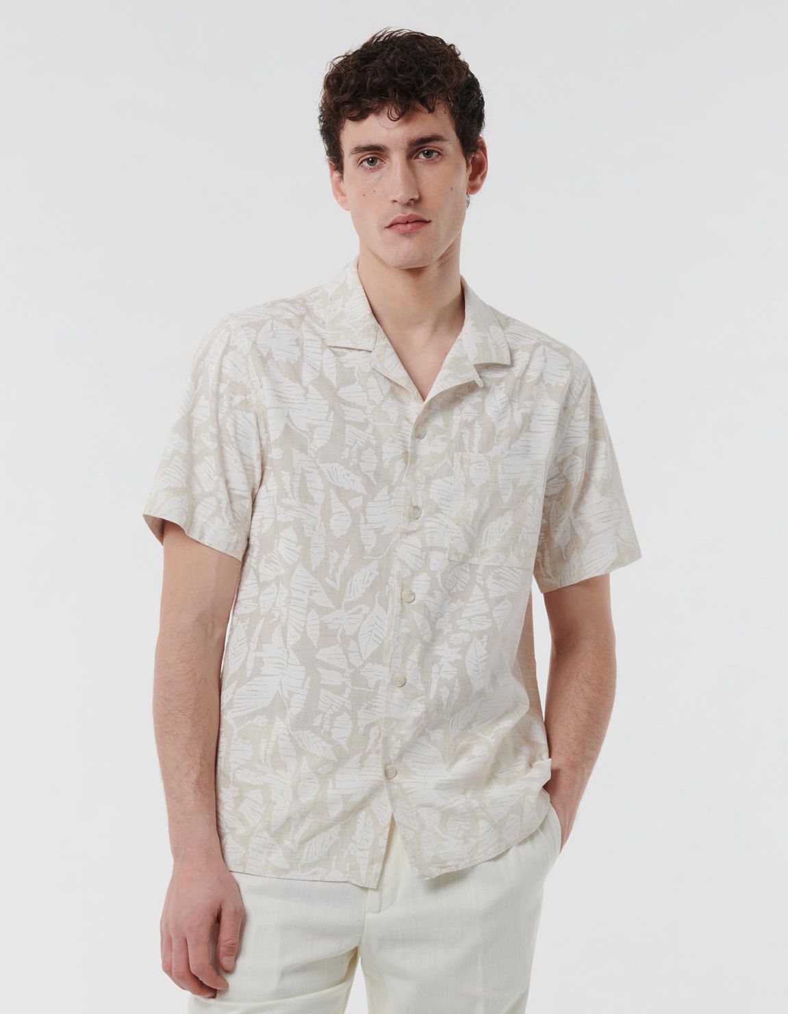 Beige Canvas Pattern Shirt Collar spread Tailor Custom Fit 7