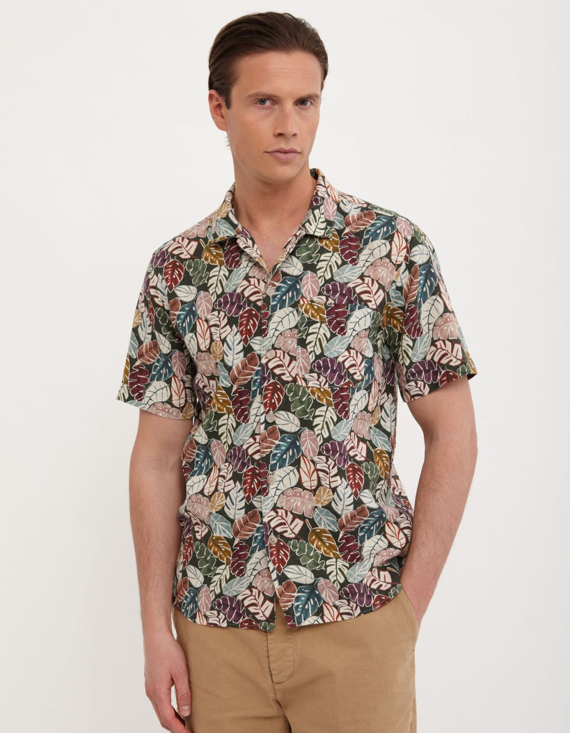 Camicia Collo italiano Fantasia Lino Multicolor Tailor Custom Fit 6