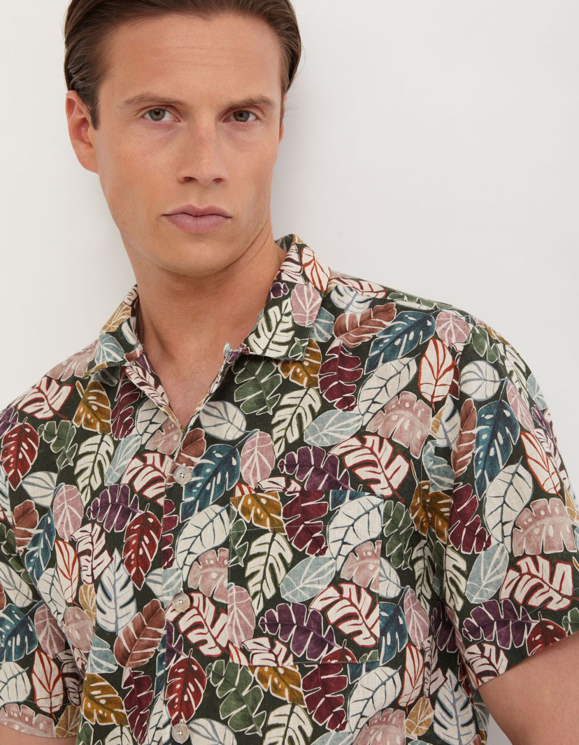 Camicia Collo italiano Fantasia Lino Multicolor Tailor Custom Fit 7