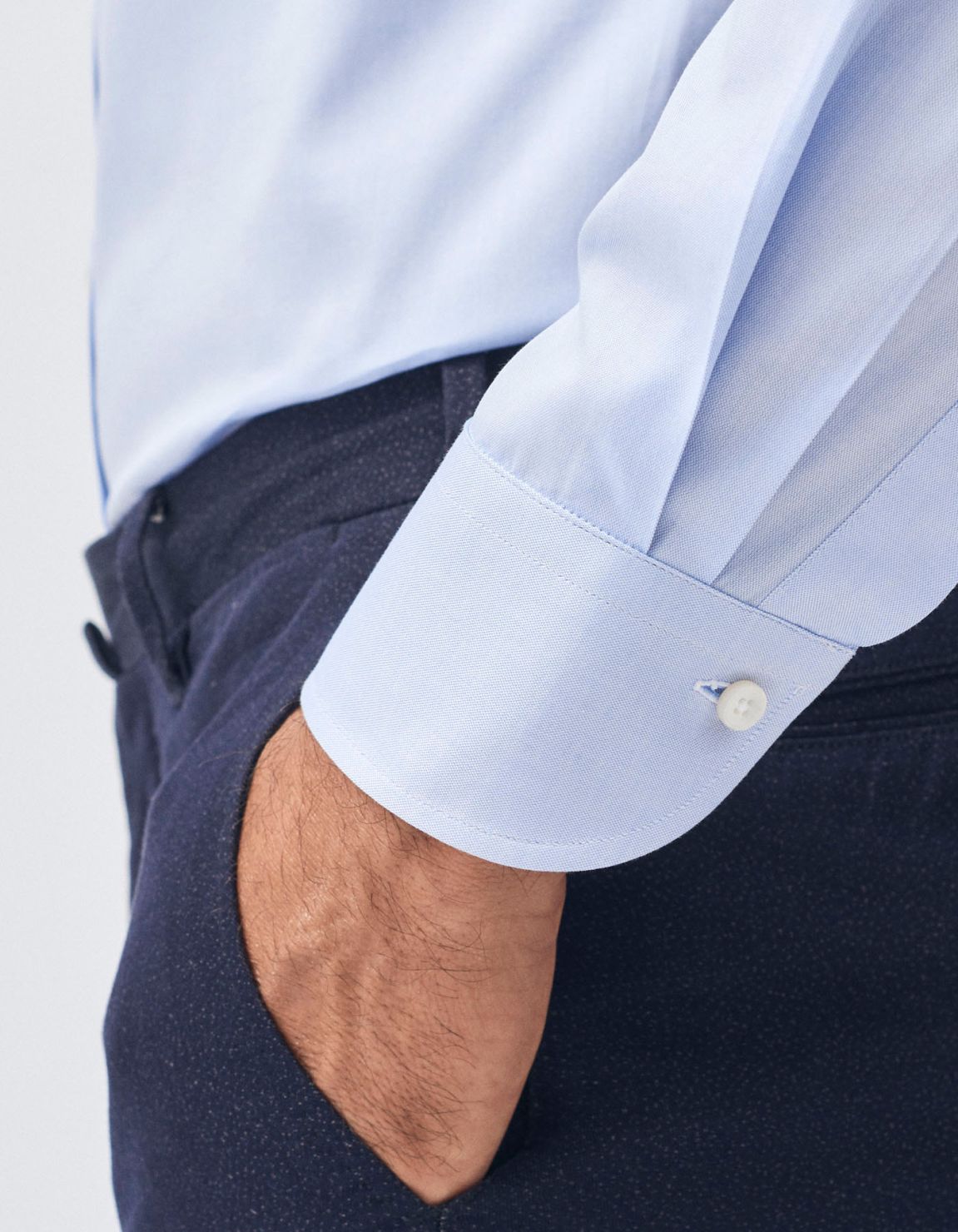 Shirt Collar button down Light Blue Pin point Tailor Custom Fit 4