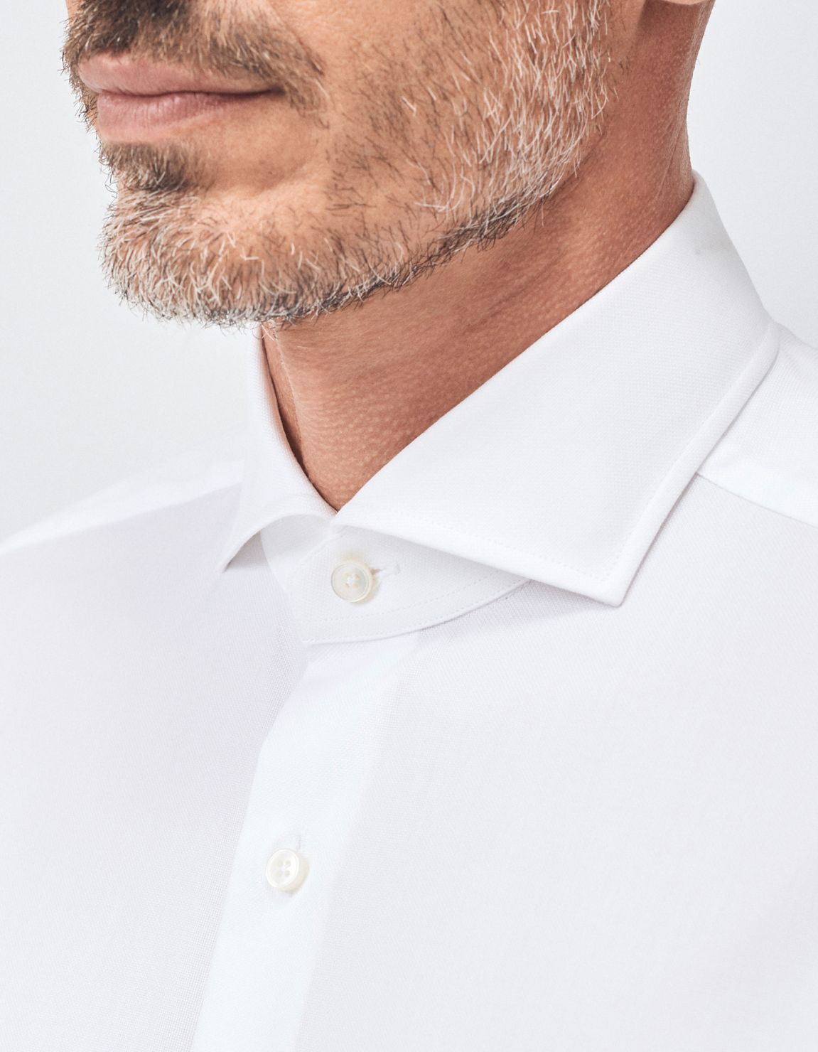 Camicia Collo francese Tinta Unita Oxford Bianco Tailor Custom Fit 3