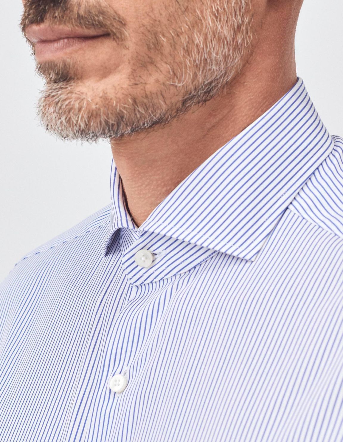 Shirt Collar cutaway Blue Poplin Tailor Custom Fit 3