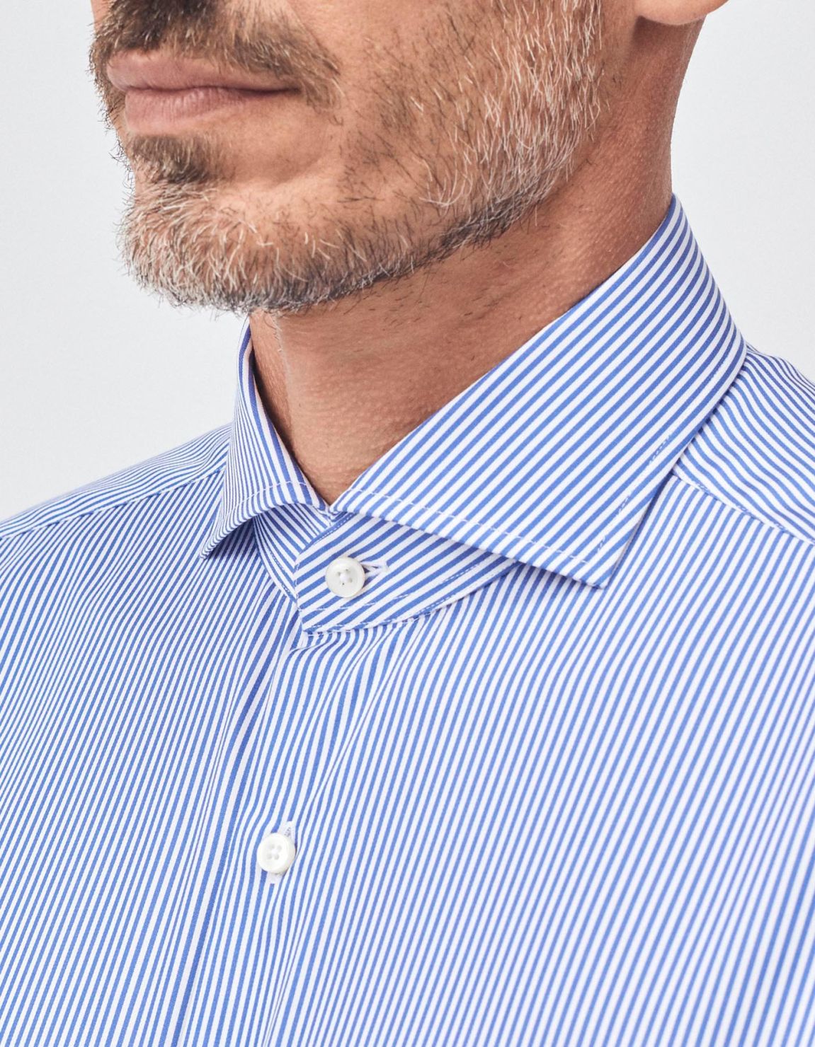 Shirt Collar cutaway Blue Twill Tailor Custom Fit 3