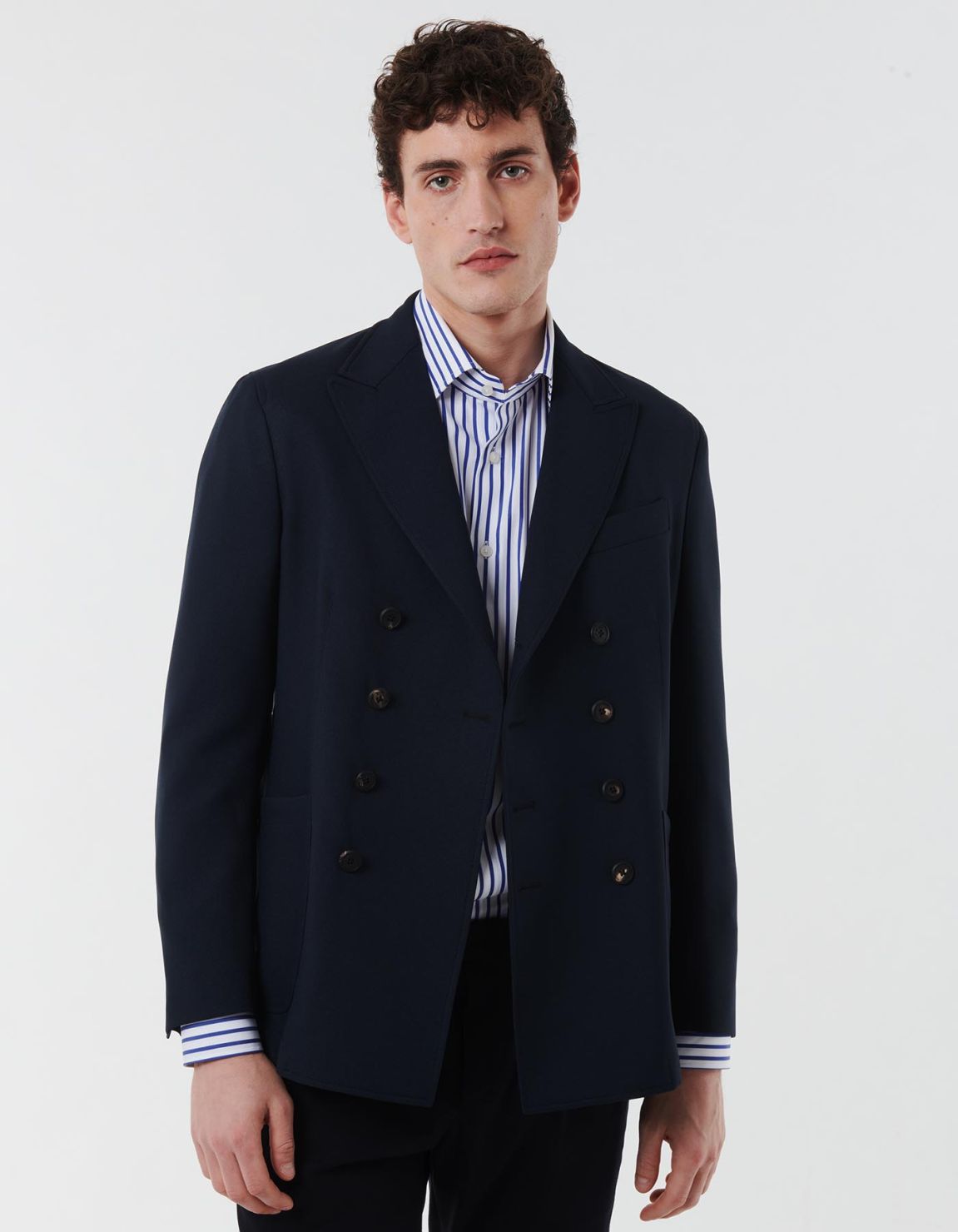Blue Poplin Stripe Shirt Collar spread Tailor Custom Fit 7