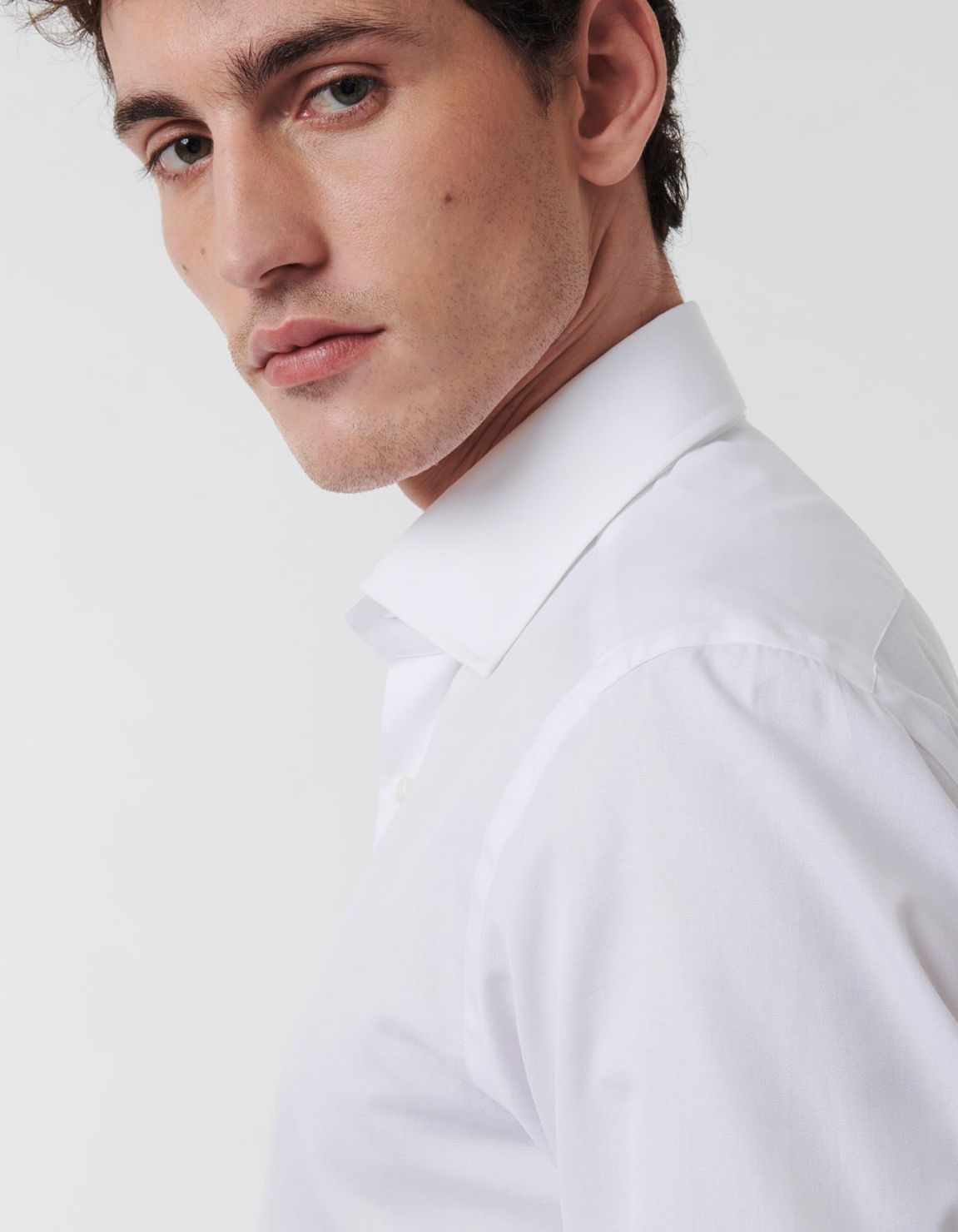 Camicia Collo italiano Tinta Unita Oxford Bianco Tailor Custom Fit 7