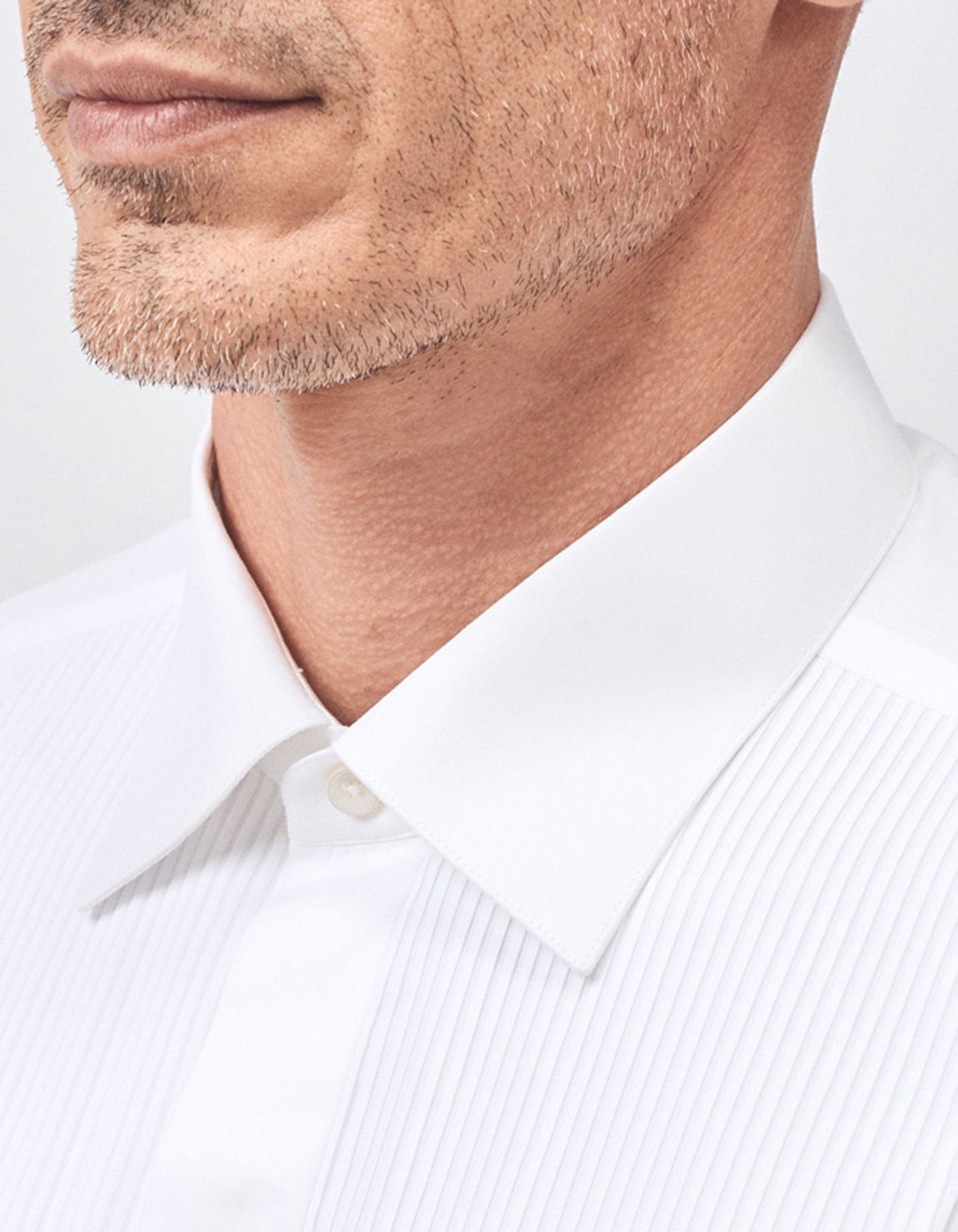 Camisa Cuello italiano Liso Popelina Blanco Tailor Custom Fit 3