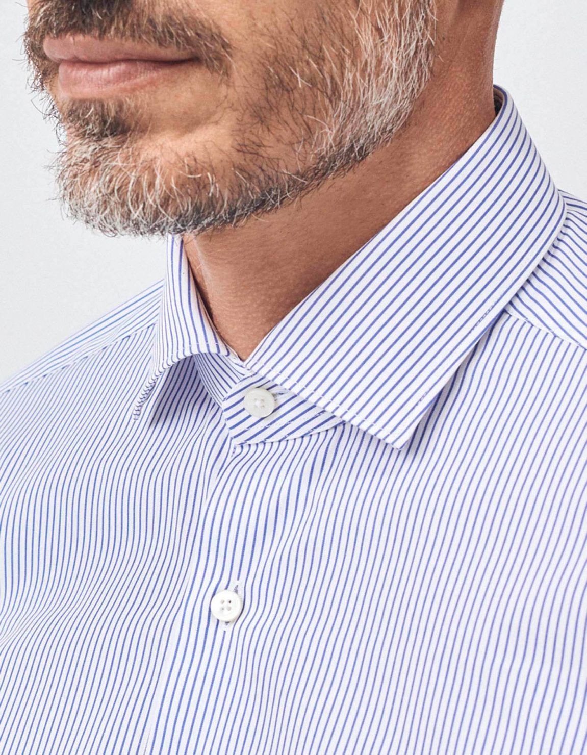Shirt Collar small cutaway Blue Poplin Tailor Custom Fit 3