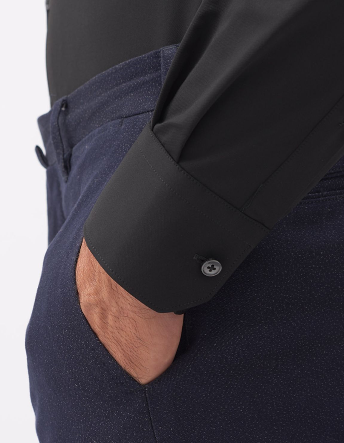 Shirt Collar small cutaway Black Twill Tailor Custom Fit 4