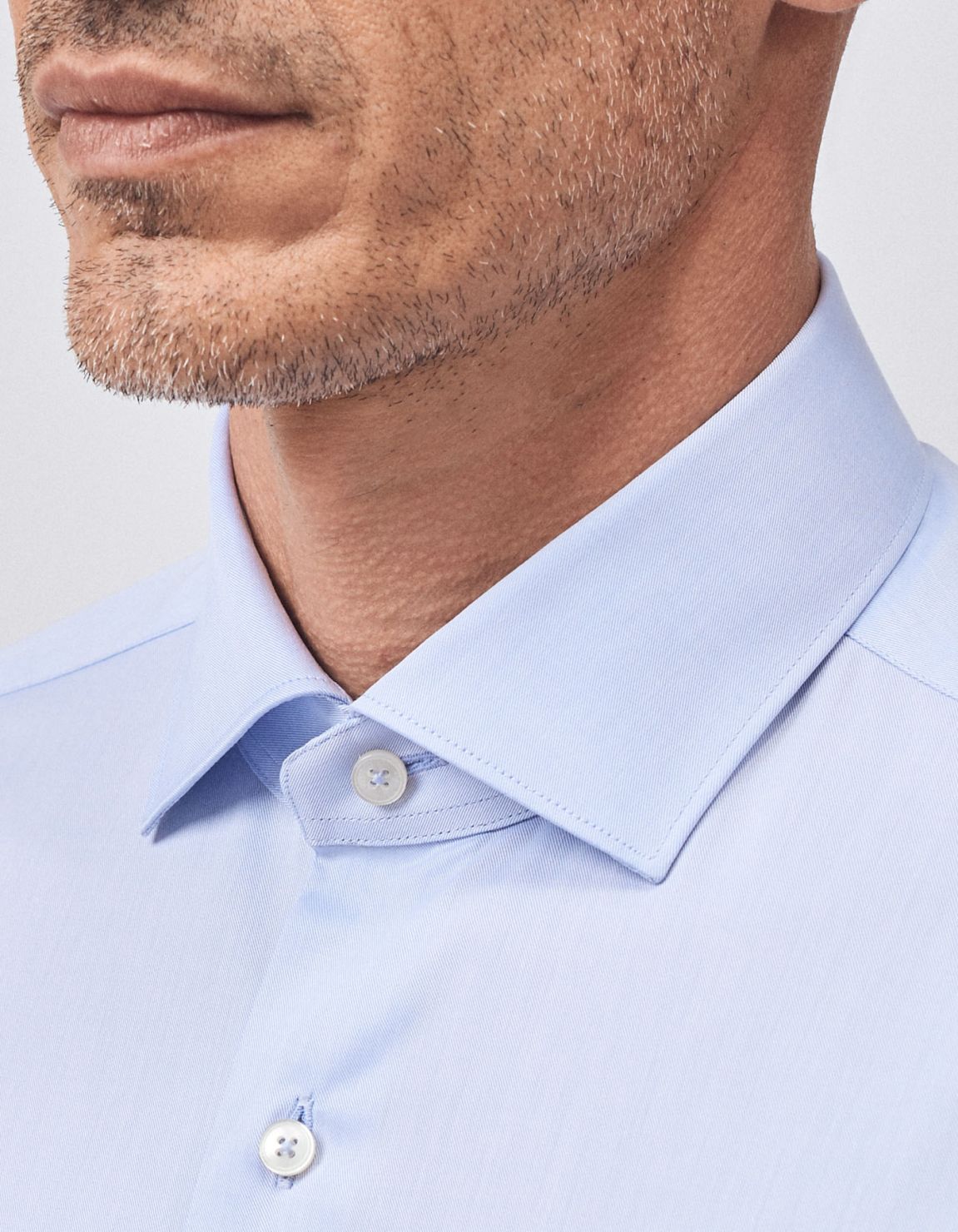 Shirt Collar small cutaway Light Blue Twill Tailor Custom Fit 3
