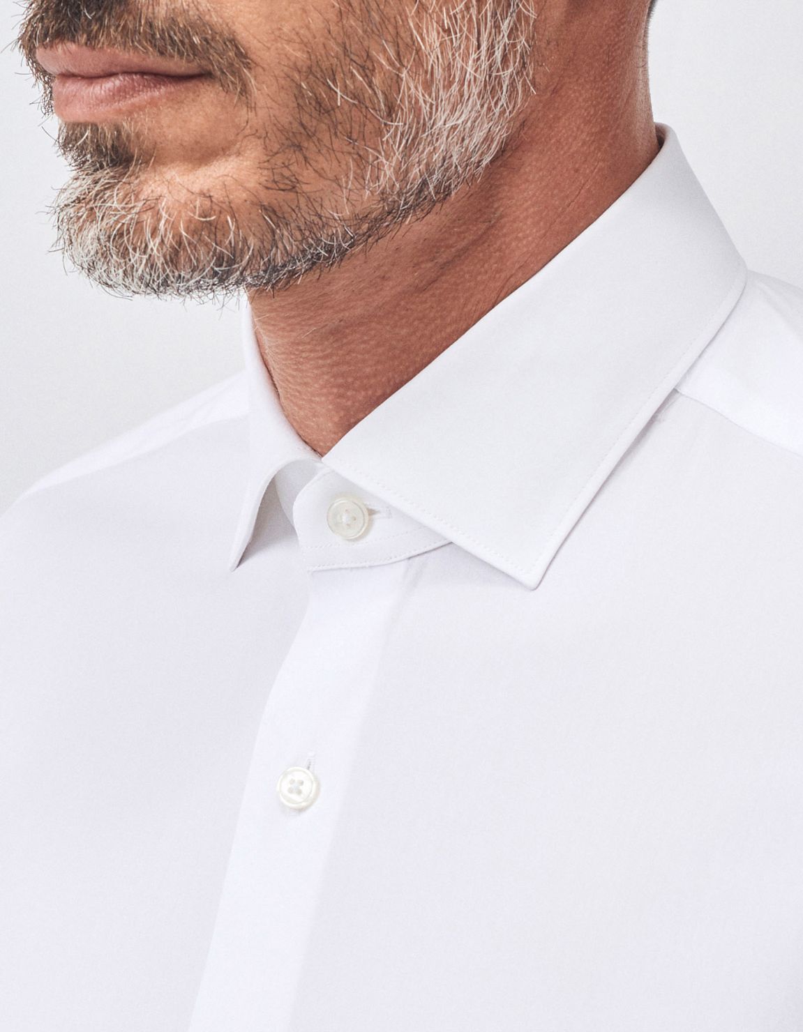 Camisa Cuello francés pequeño Blanco Tela Liso Slim Fit 3
