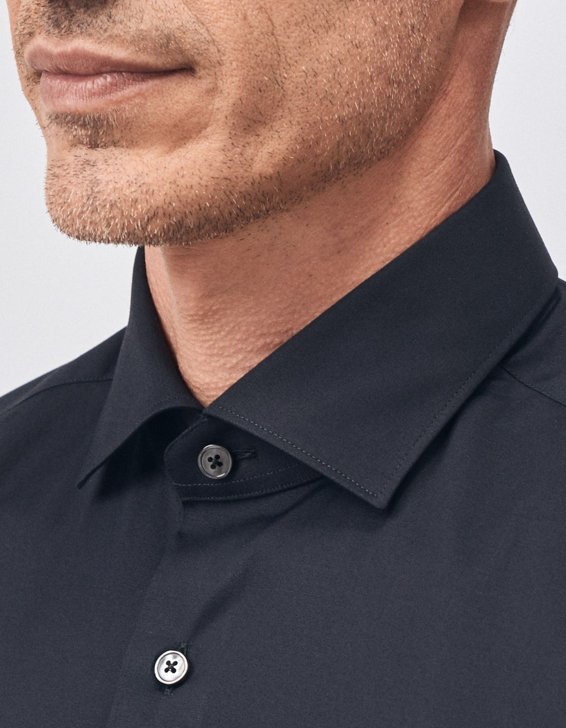 Shirt Collar small cutaway Black Canvas Slim Fit 3