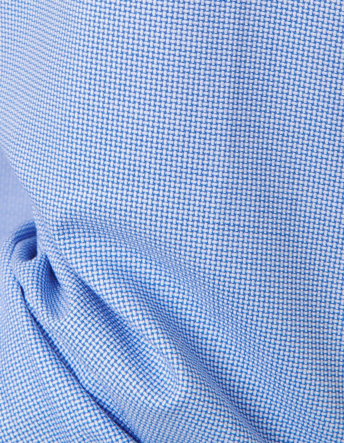 Blue Textured Pattern Shirt Collar small cutaway Slim Fit 4