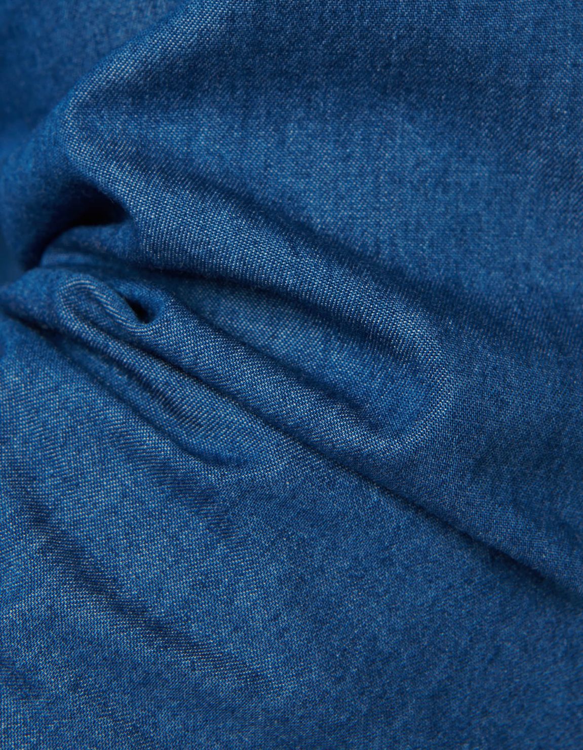 Camicia Collo francese Tinta Unita Tela Blue jeans Tailor Custom Fit 2