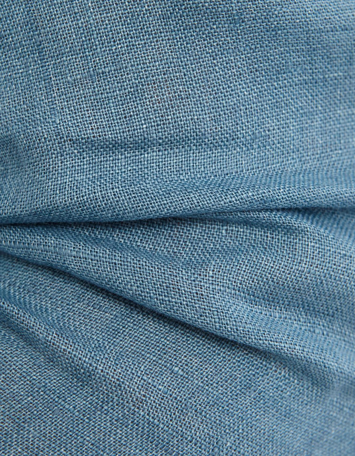 Camisa Cuello francés Liso Lino Verde azulado Tailor Custom Fit 4