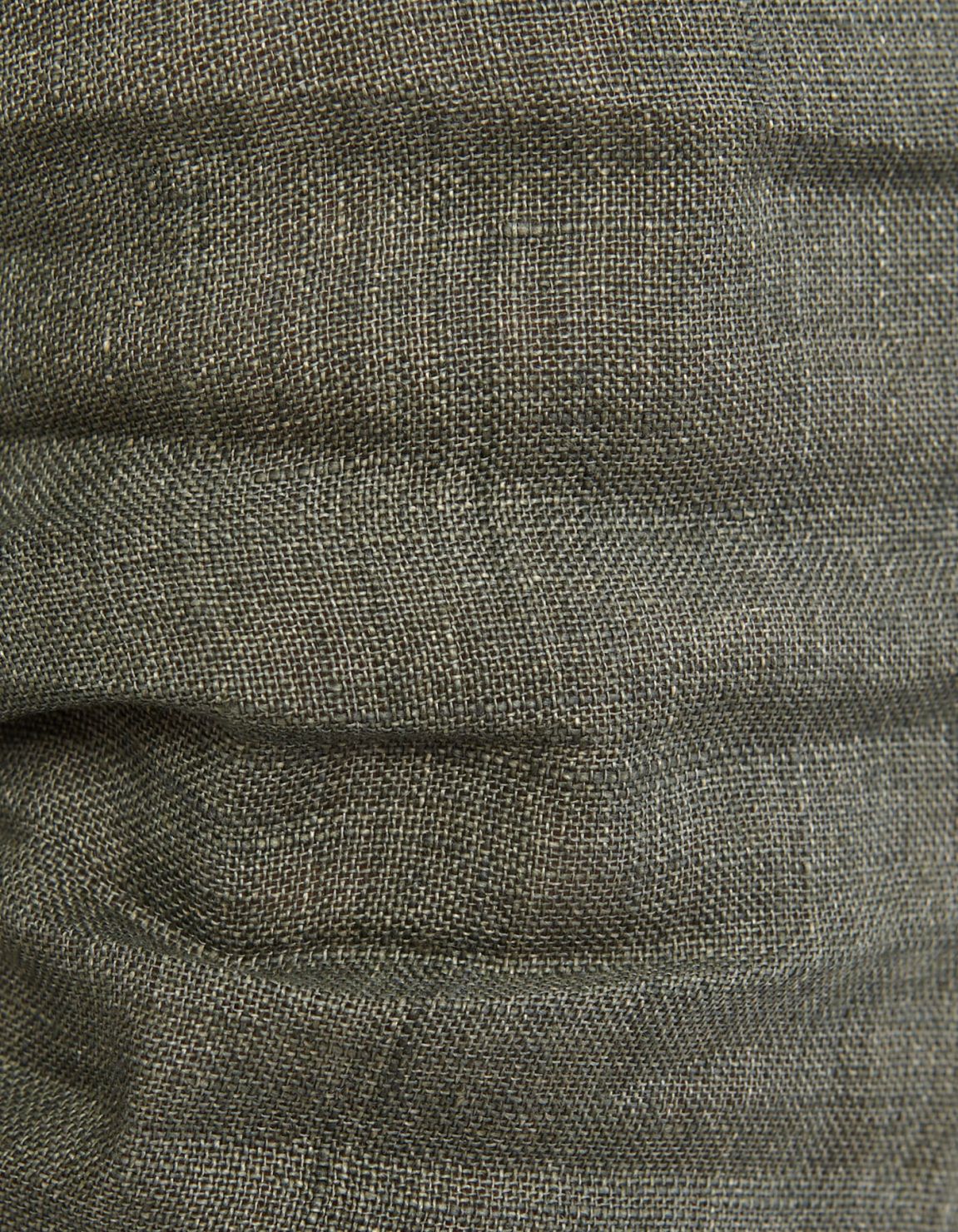 Camisa Cuello francés Liso Lino Verde militar Tailor Custom Fit 4