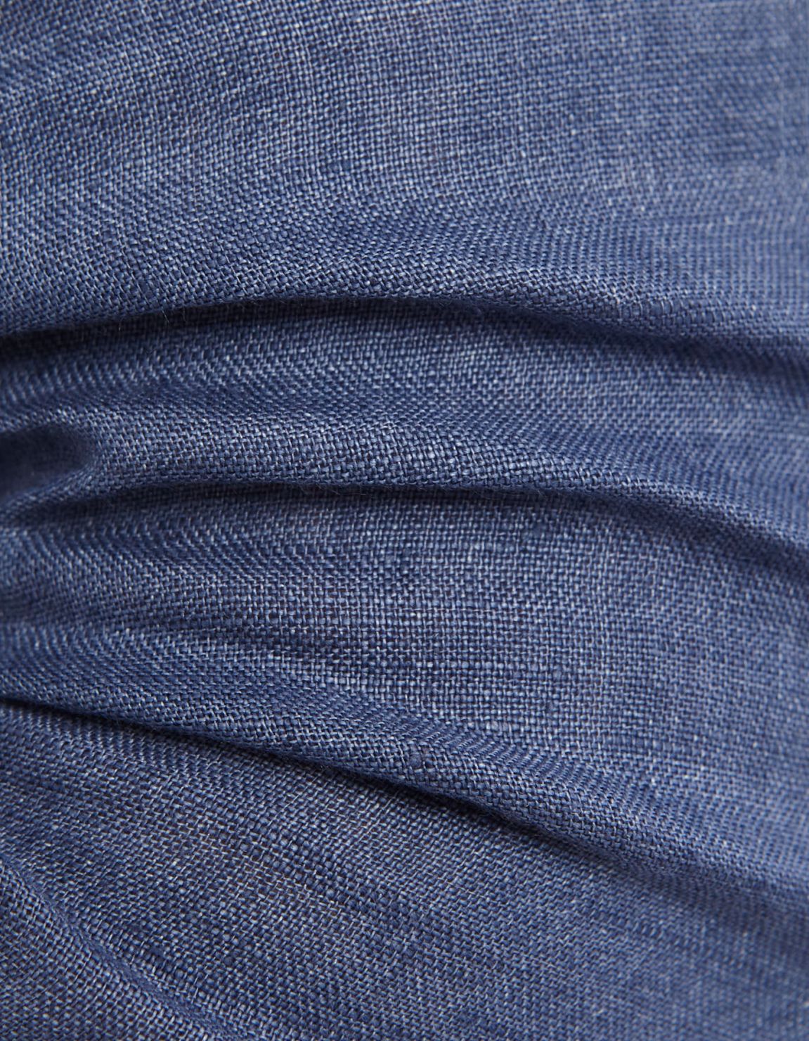 Camisa Cuello francés Liso Lino Blue jeans Tailor Custom Fit 4