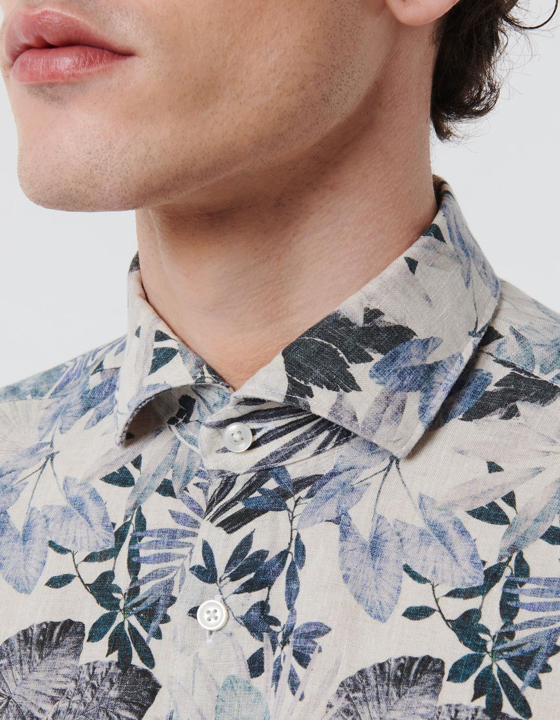 Camisa Cuello francés Estampado Lino Multicolor Tailor Custom Fit 2