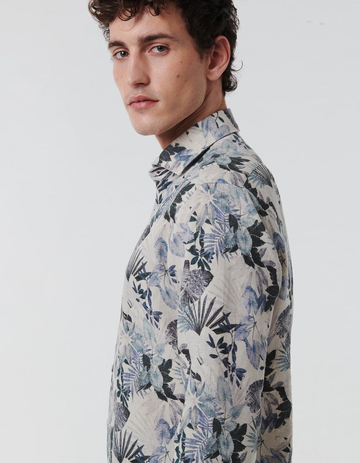 Camisa Cuello francés Estampado Lino Multicolor Tailor Custom Fit 6
