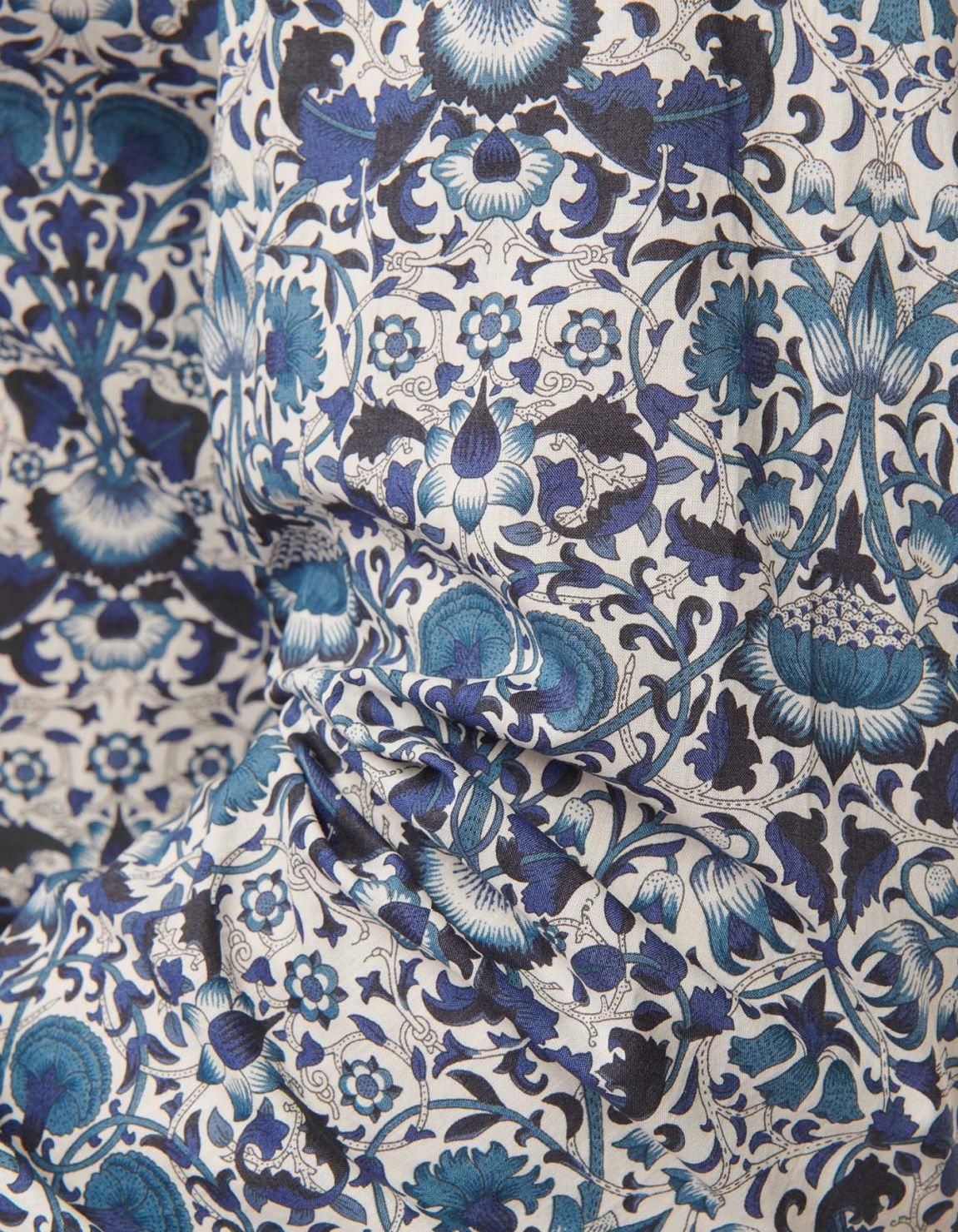 Camisa Cuello italiano abierto Estampado Popelina Azul ahumado Tailor Custom Fit 2