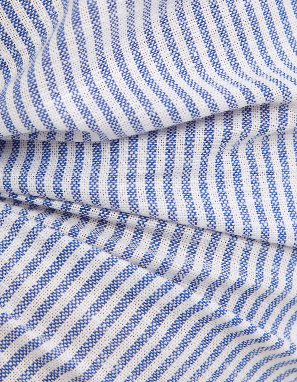 Camicia Collo francese Righe Lino Blu Tailor Custom Fit 4