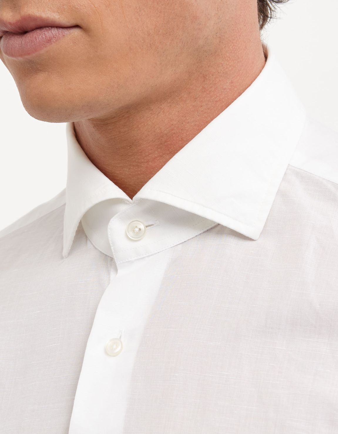 White Canvas Stripe Shirt Collar cutaway Tailor Custom Fit 2