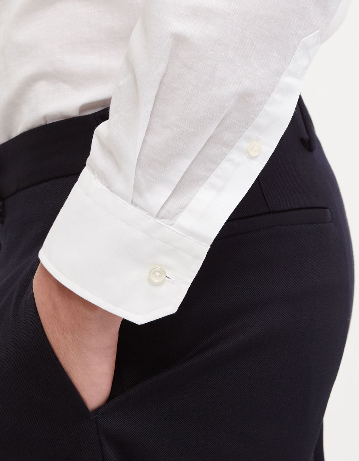 White Canvas Stripe Shirt Collar cutaway Tailor Custom Fit 5