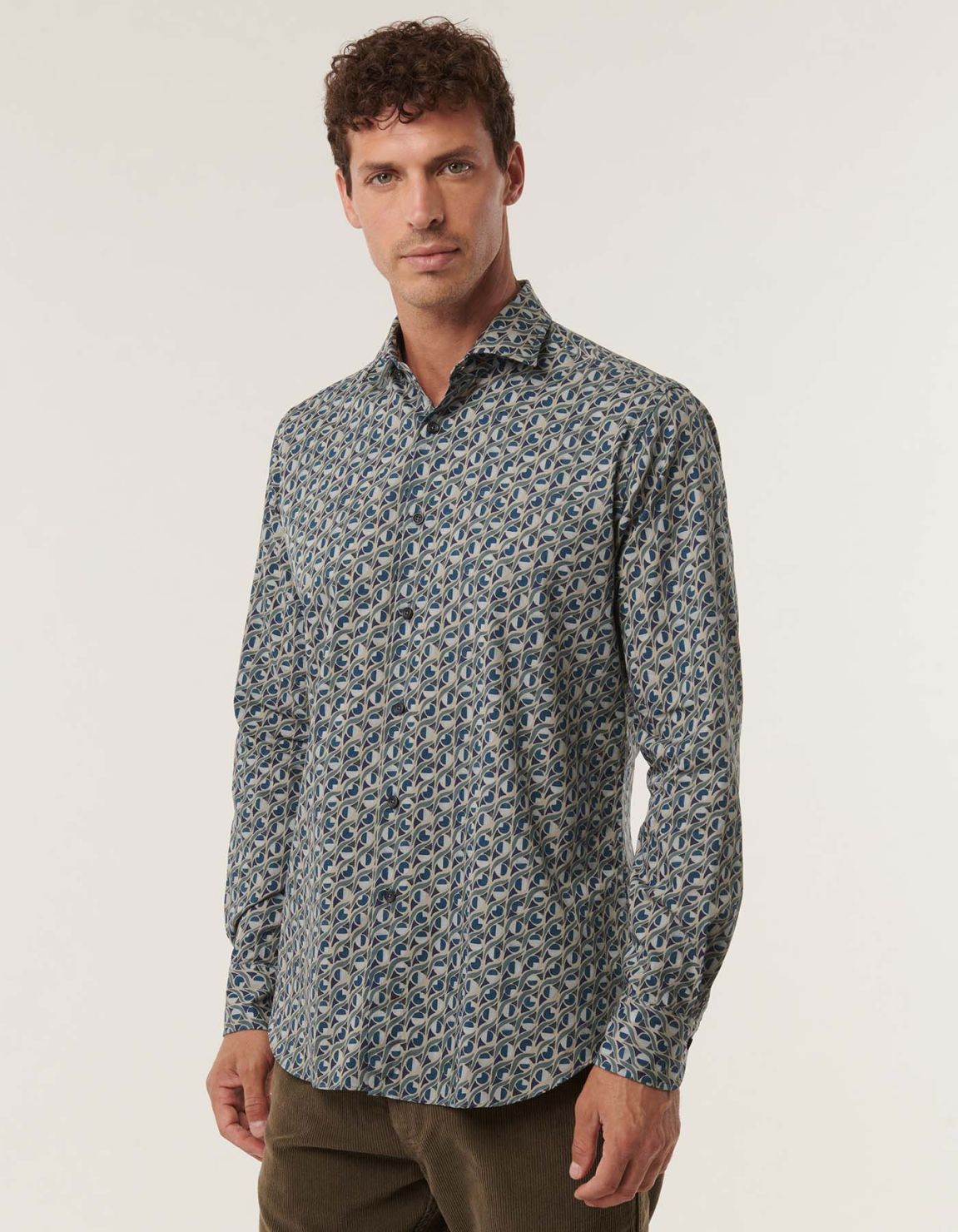 Blue Poplin Pattern Shirt Collar small cutaway Tailor Custom Fit 5