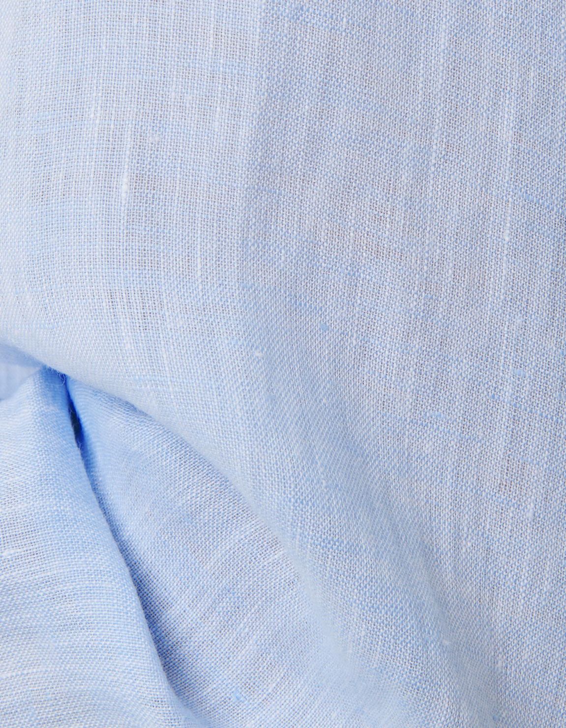Light Blue Linen Solid colour Shirt Collar small cutaway Tailor Custom Fit 4