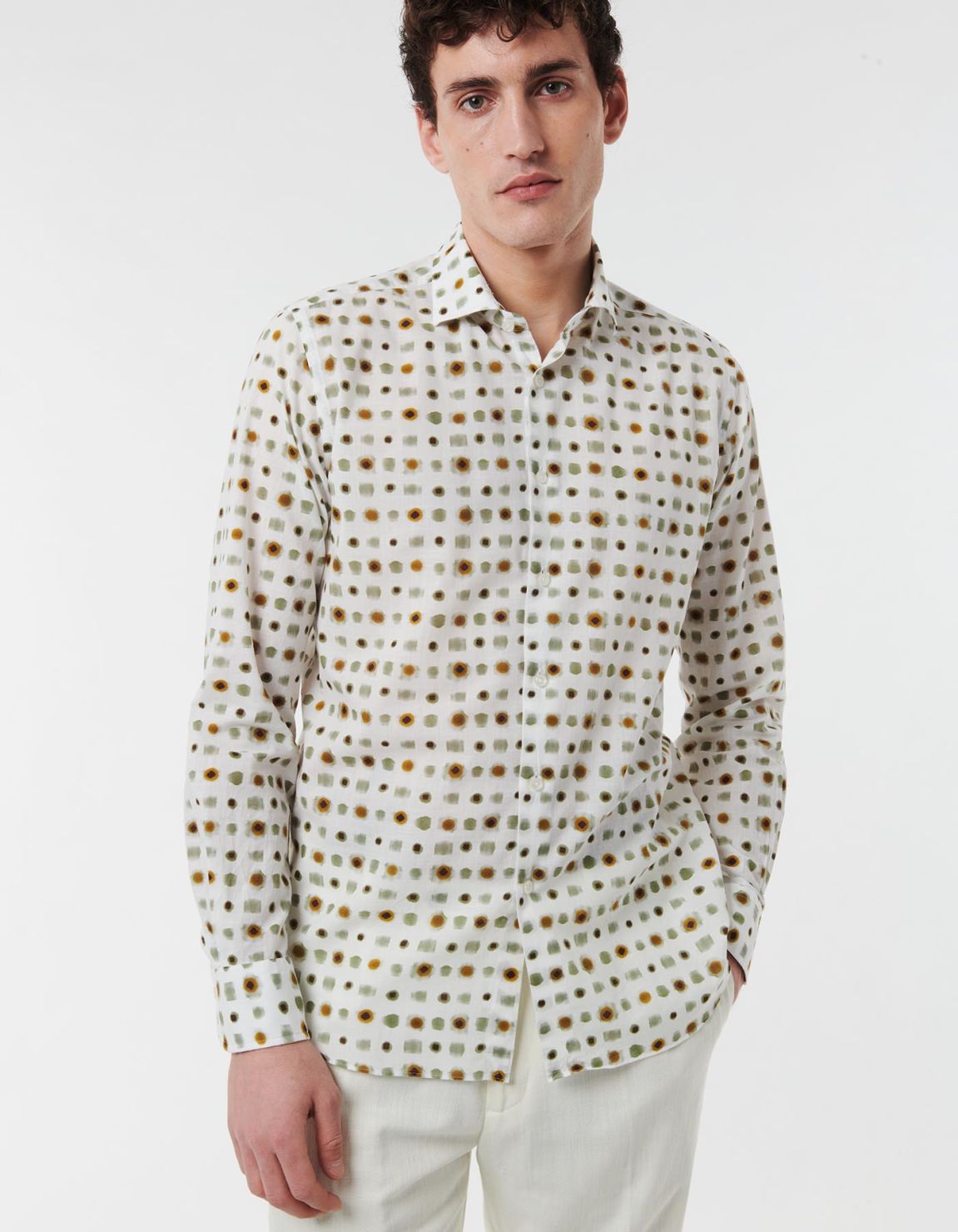 Camisa Cuello francés pequeño Estampado Texturizado Multicolor Tailor Custom Fit 3