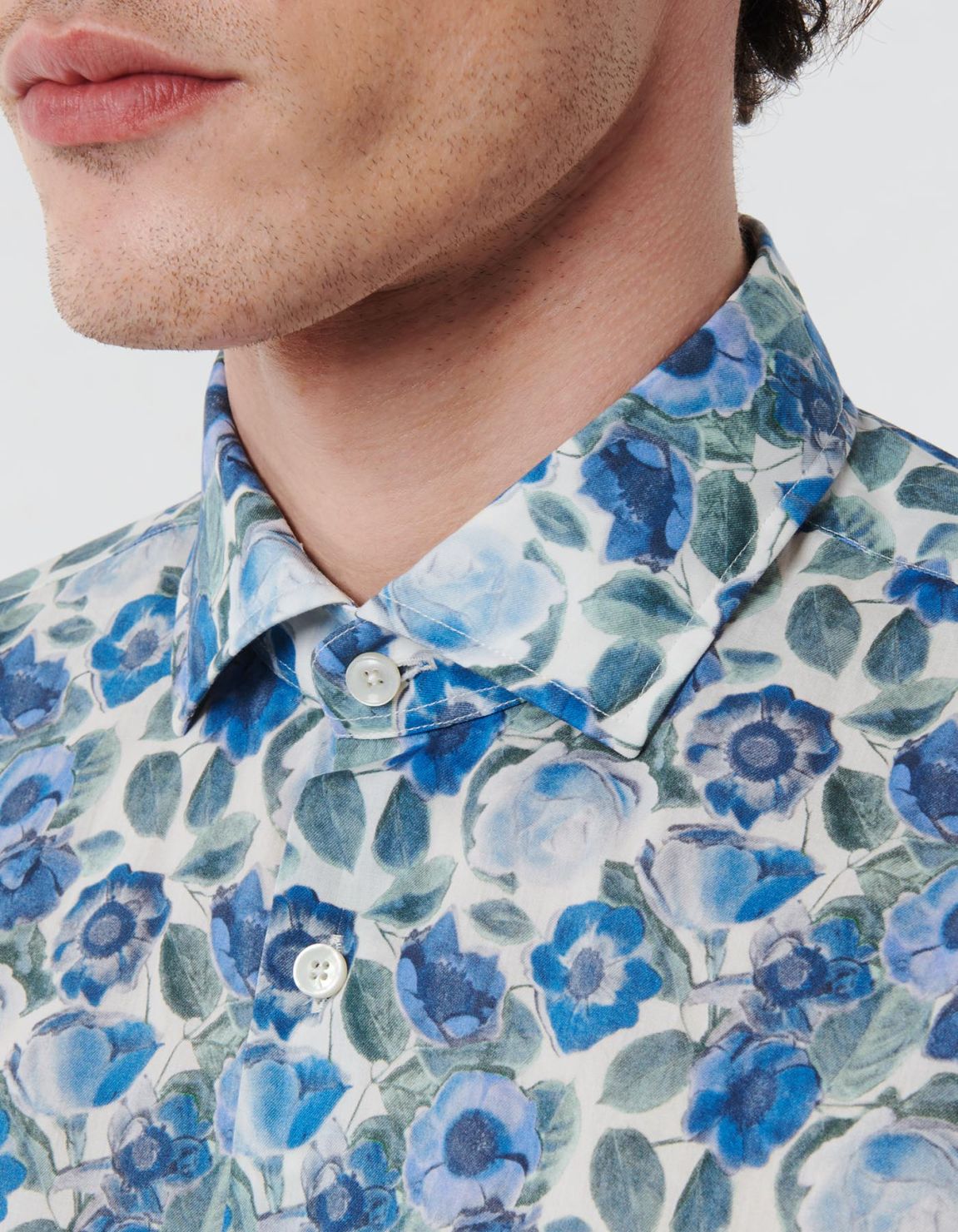 Deep Sky Blue Twill Pattern Shirt Collar small cutaway Tailor Custom Fit 2