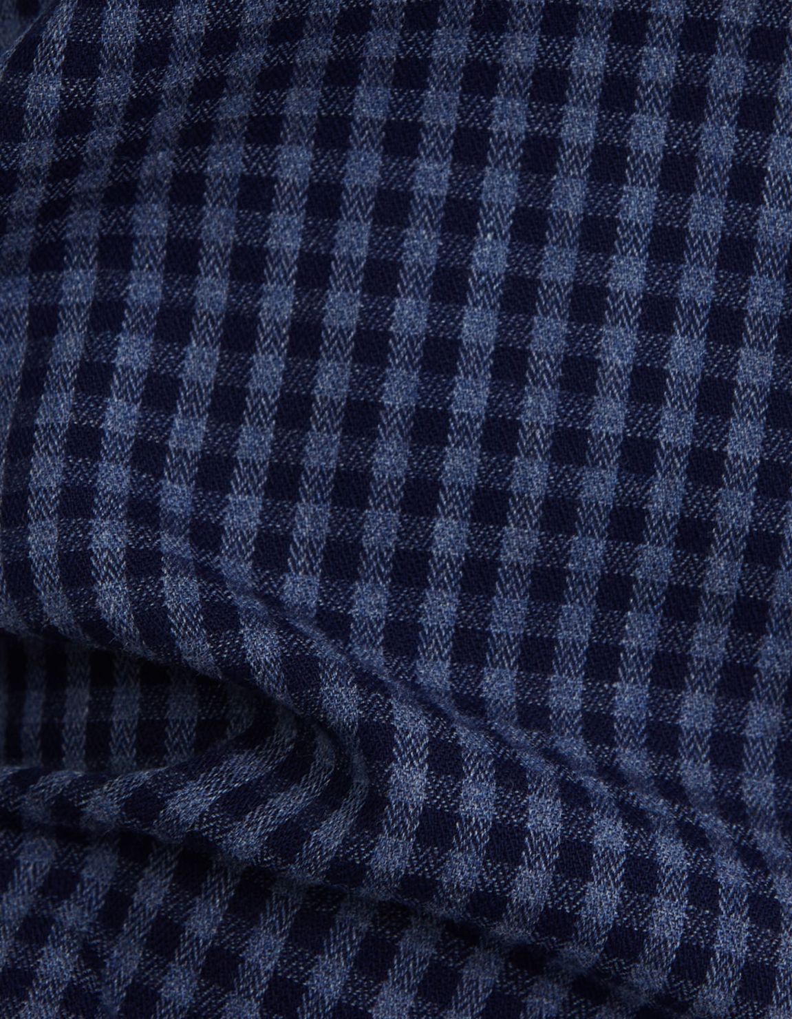 Camicia Collo francese piccolo Quadri Twill Blu navy Tailor Custom Fit 4